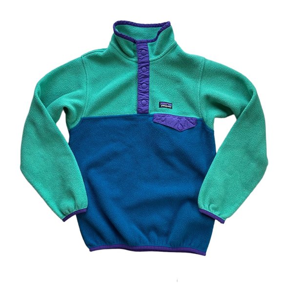 Patagonia Other - PATAGONIA Girls' Lightweight Synchilla Snap-T Pullover blue green purple size XL